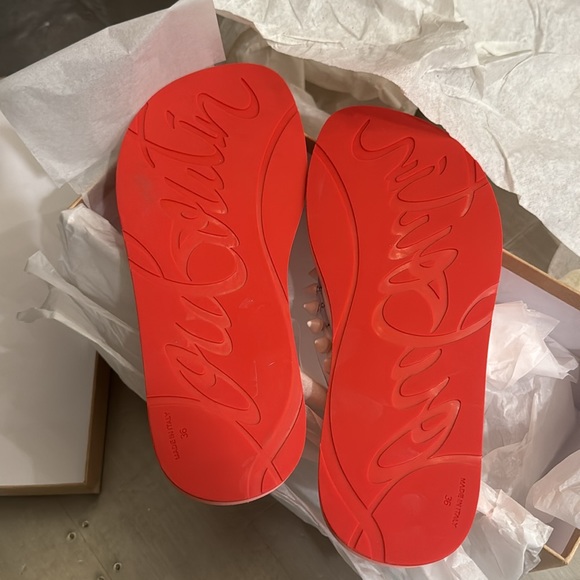 Christian Louboutin loubi flip Donna spike drag neon thong sandals sz 36 flat - Picture 11 of 11